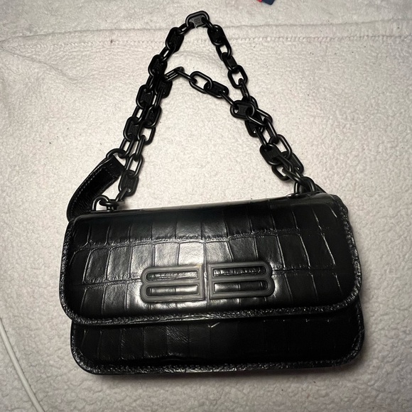 BALENCIAGA BLACK CALFSKIN LEATHER GOSSIP CROSSBODY BAG NWT SEE DESCRIPTION - Picture 2 of 11